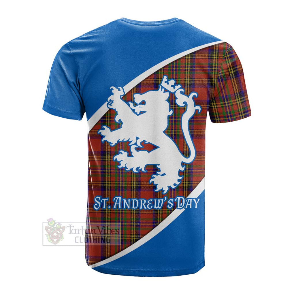 Tartan Vibes Clothing Hepburn Family Crest Tartan Cotton T-shirt Celebrate Saint Andrew's Day in Style