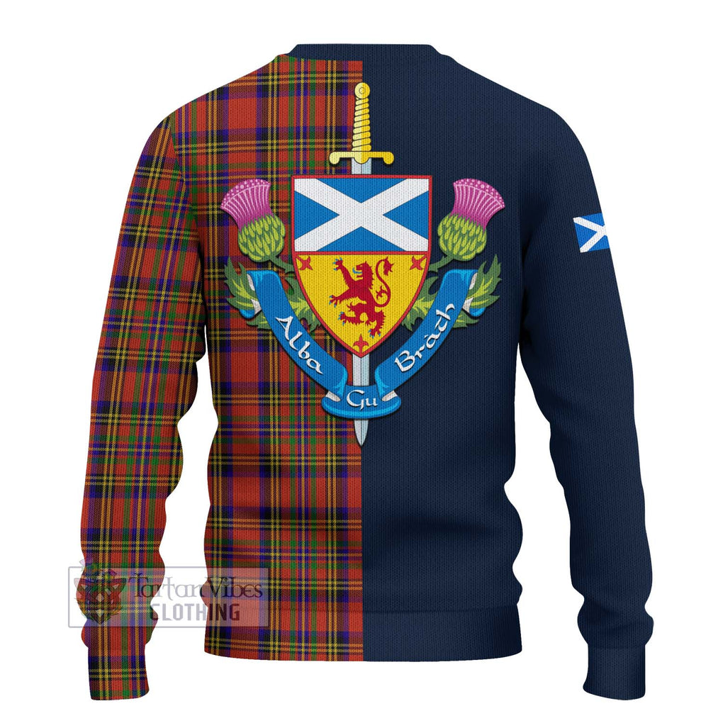 Tartan Vibes Clothing Hepburn Tartan Knitted Sweater with Scottish Lion Royal Arm Half Style