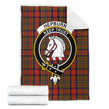 Hepburn Tartan Blanket with Family Crest