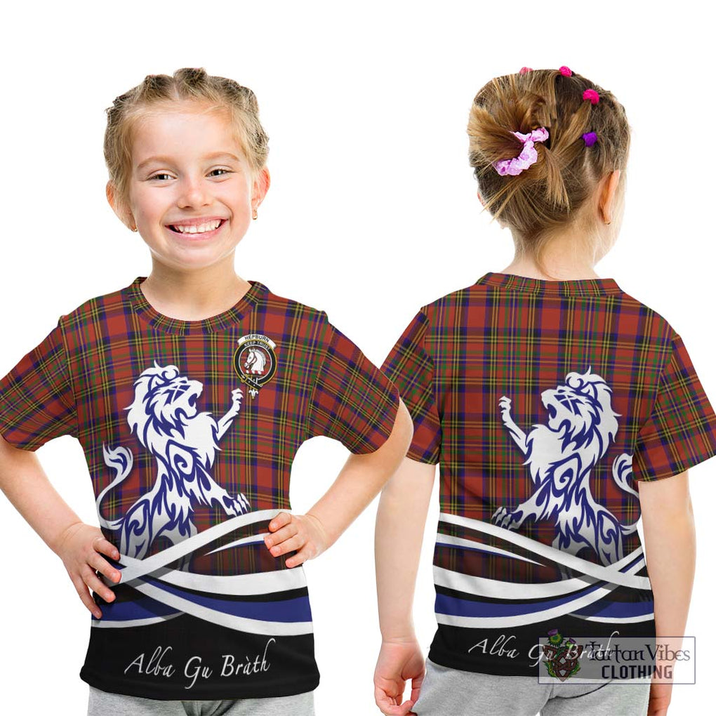 Hepburn Tartan Kid T-Shirt with Alba Gu Brath Regal Lion Emblem - Tartan Vibes Clothing