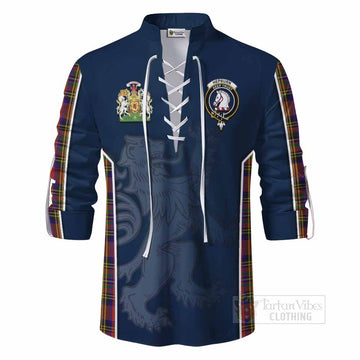 Hepburn Tartan Ghillie Kilt Shirt with Family Crest and Lion Rampant Vibes Sport Style