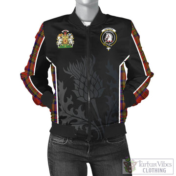 Hepburn Tartan Bomber Jacket with Family Crest and Scottish Thistle Vibes Sport Style