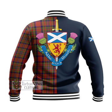 Hepburn Tartan Baseball Jacket Alba with Scottish Lion Royal Arm Half Style