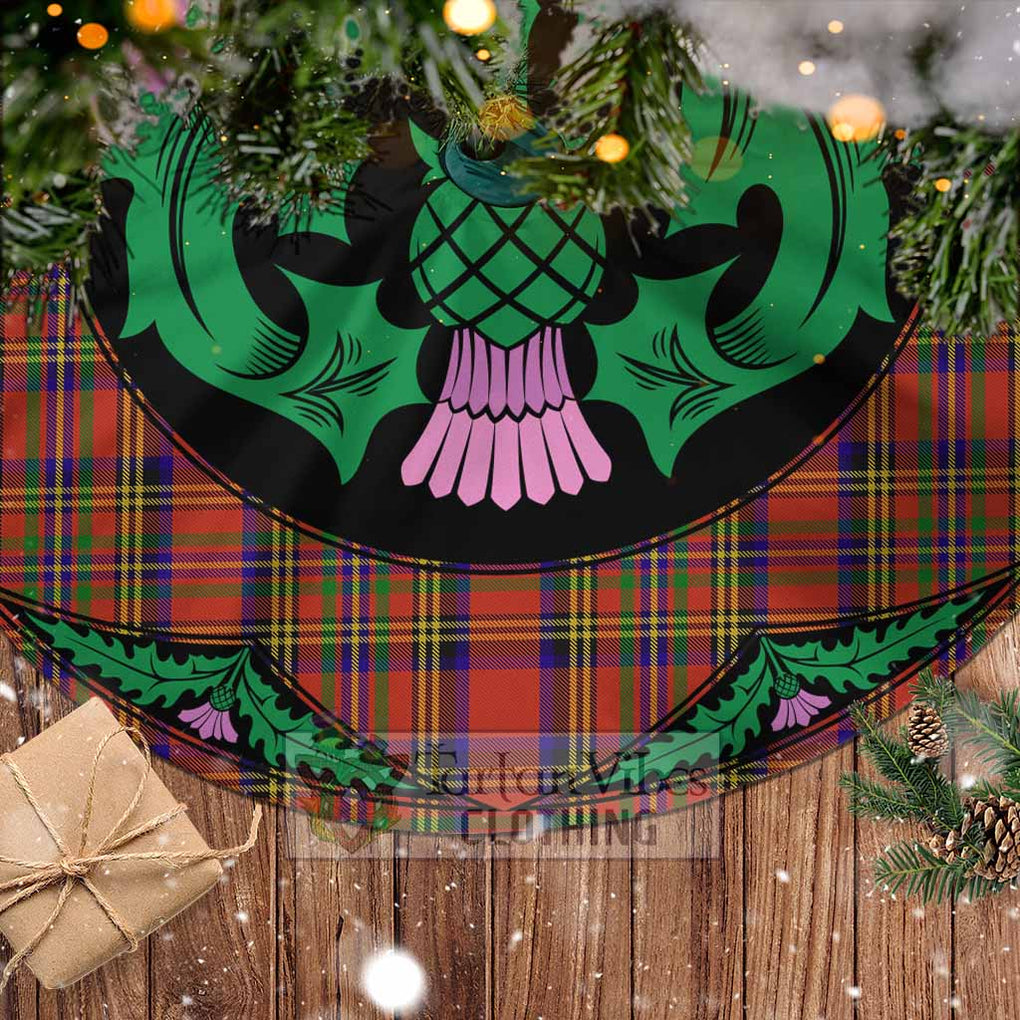 Tartan Vibes Clothing Hepburn Tartan Christmas Tree Skirt Scottish Thistle Style