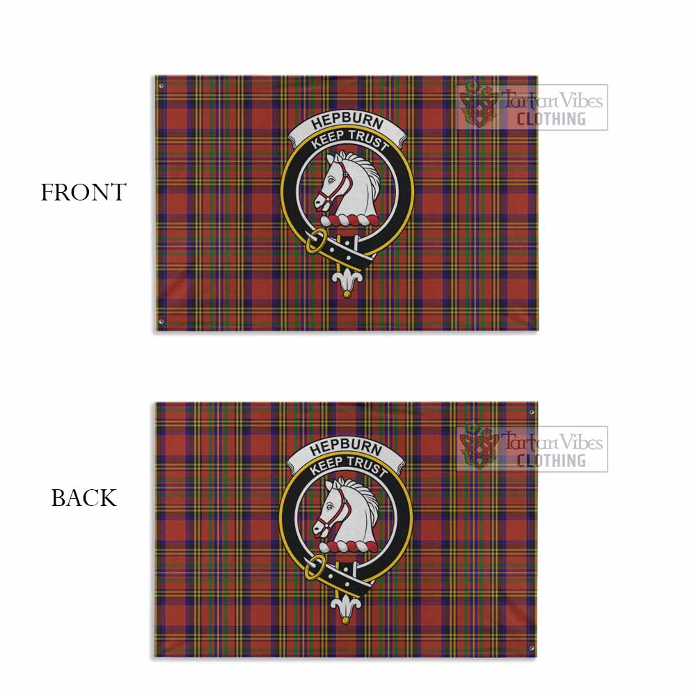 Hepburn Tartan House Flag with Family Crest - Tartan Vibes Clothing