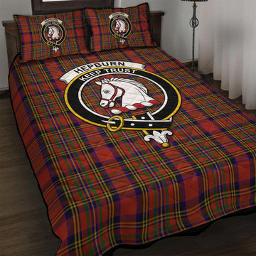 Hepburn Tartan Quilt Bed Set with Family Crest