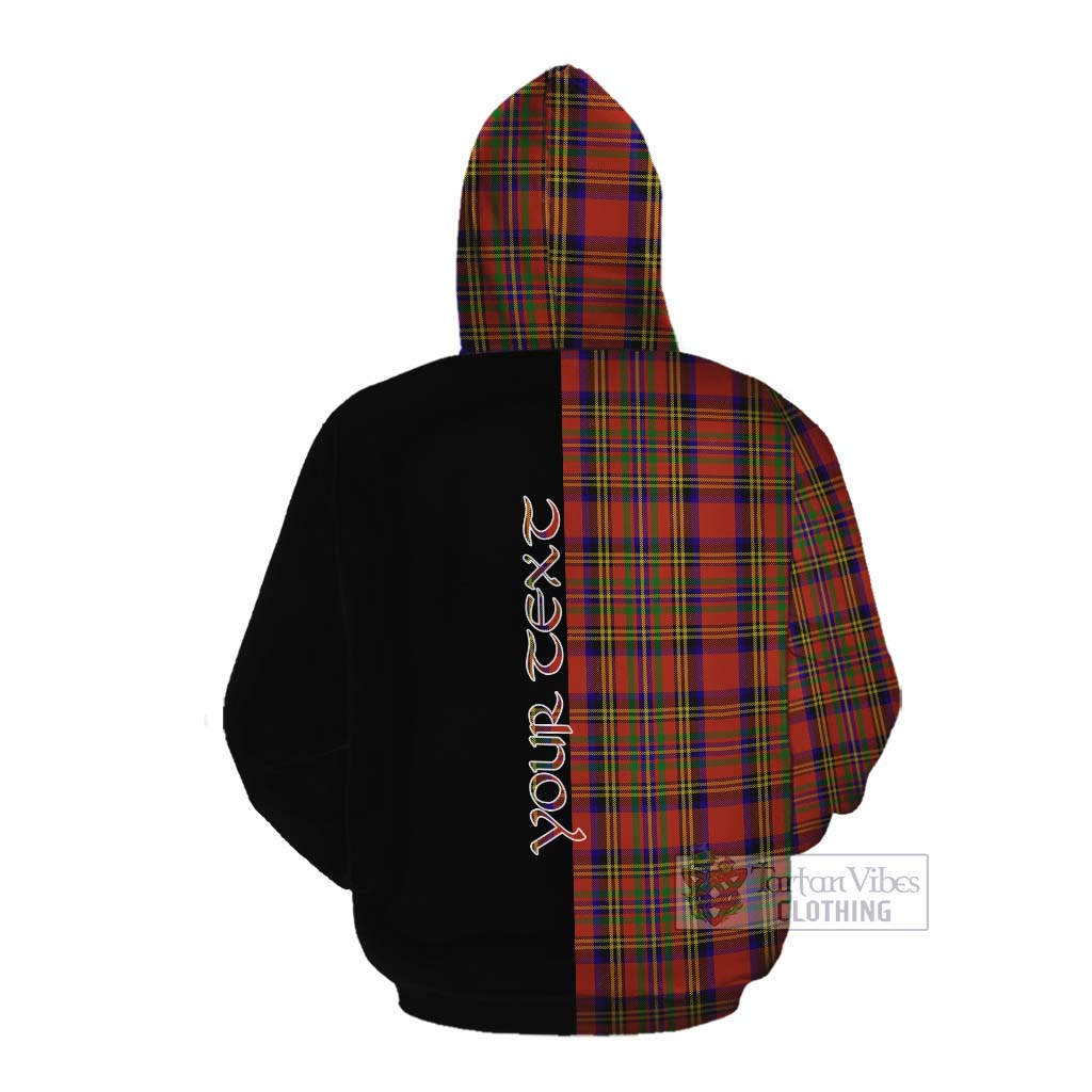 Tartan Vibes Clothing Hepburn Tartan Cotton Hoodie with Family Crest and Half Of Me Style