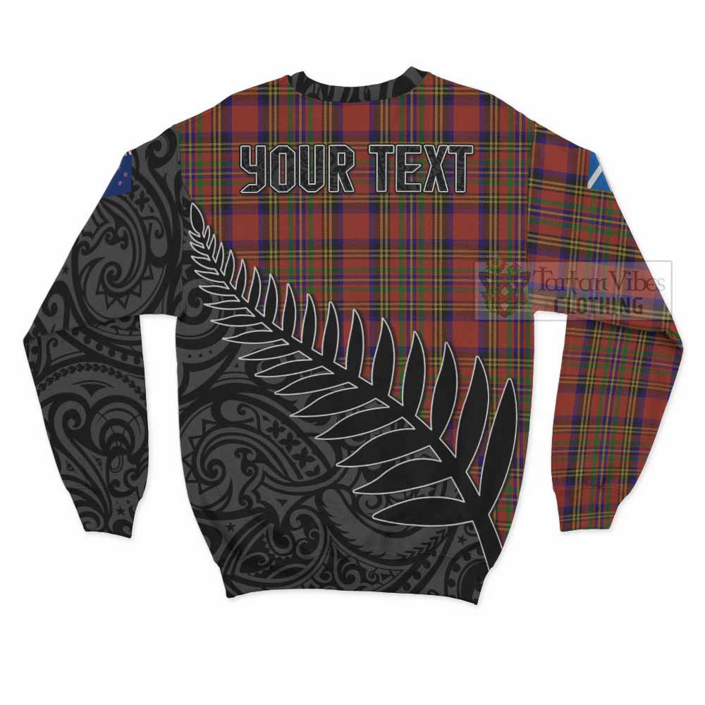 Tartan Vibes Clothing Hepburn Crest Tartan Sweatshirt with New Zealand Silver Fern Half Style