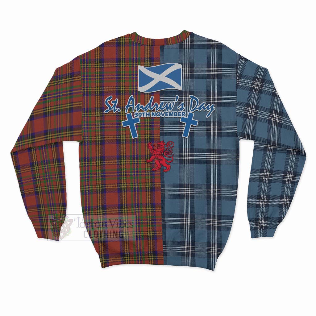 Tartan Vibes Clothing Hepburn Tartan Sweatshirt Happy St. Andrew's Day Half Tartan Style