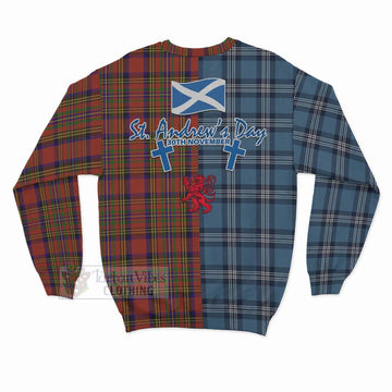 Hepburn Tartan Sweatshirt Happy St. Andrew's Day Half Tartan Style