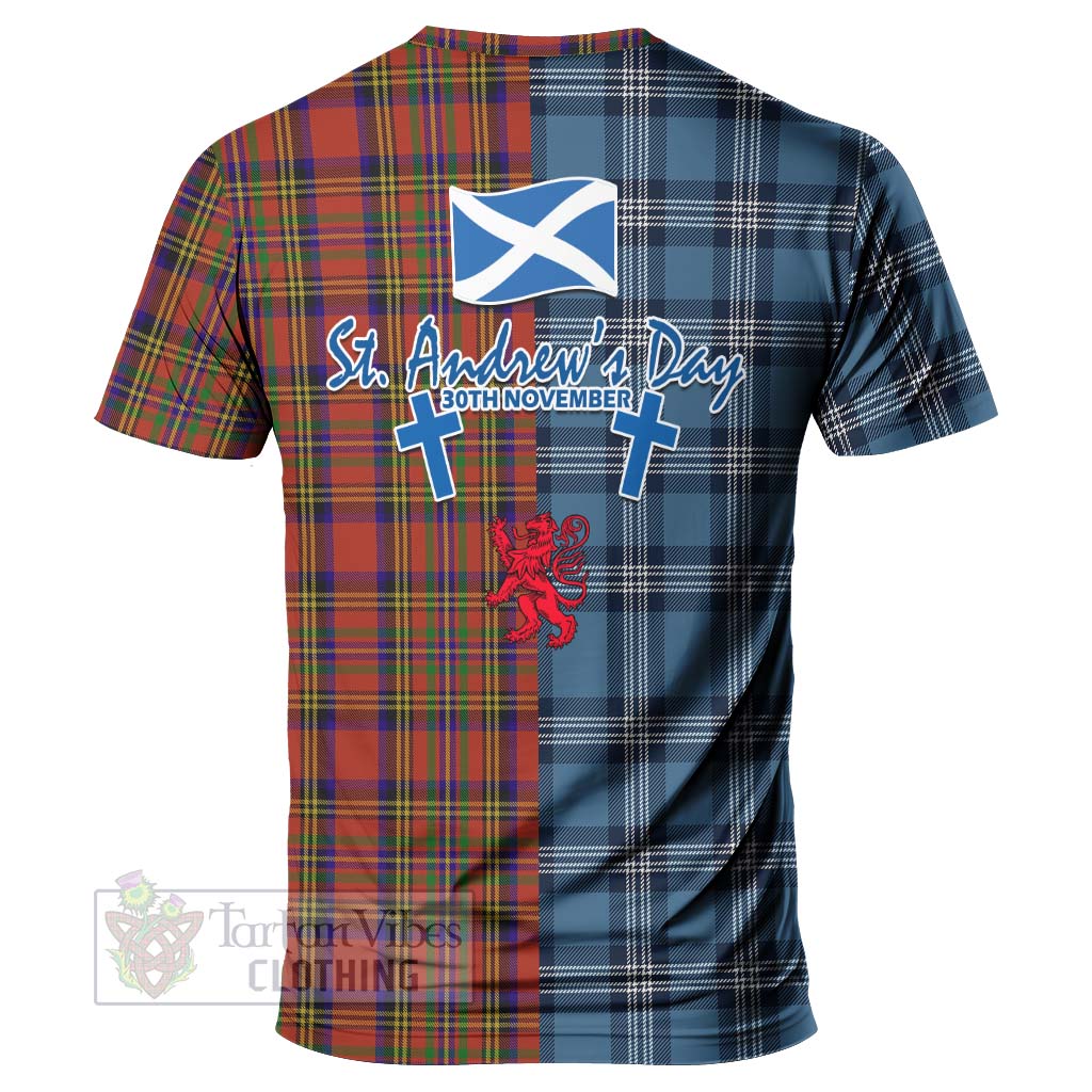 Tartan Vibes Clothing Hepburn Tartan T-Shirt Happy St. Andrew's Day Half Tartan Style