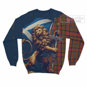 Hepburn Tartan Family Crest Sweatshirt with Scottish Majestic Lion