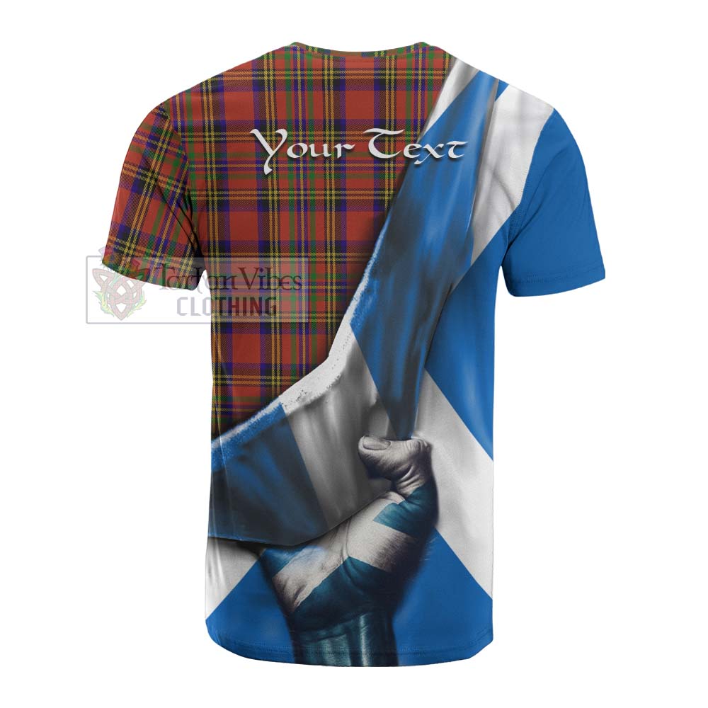 Tartan Vibes Clothing Hepburn Tartan Cotton T-shirt with Family Crest Scotland Patriotic Style