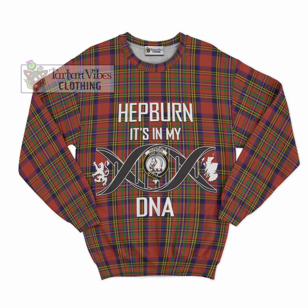 Hepburn Tartan Sweatshirt with Family Crest DNA In Me Style - Tartanvibesclothing Shop