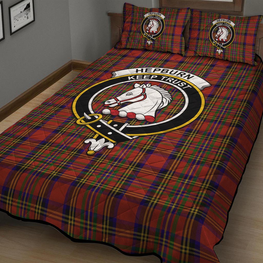 Hepburn Tartan Quilt Bed Set with Family Crest - Tartan Vibes Clothing