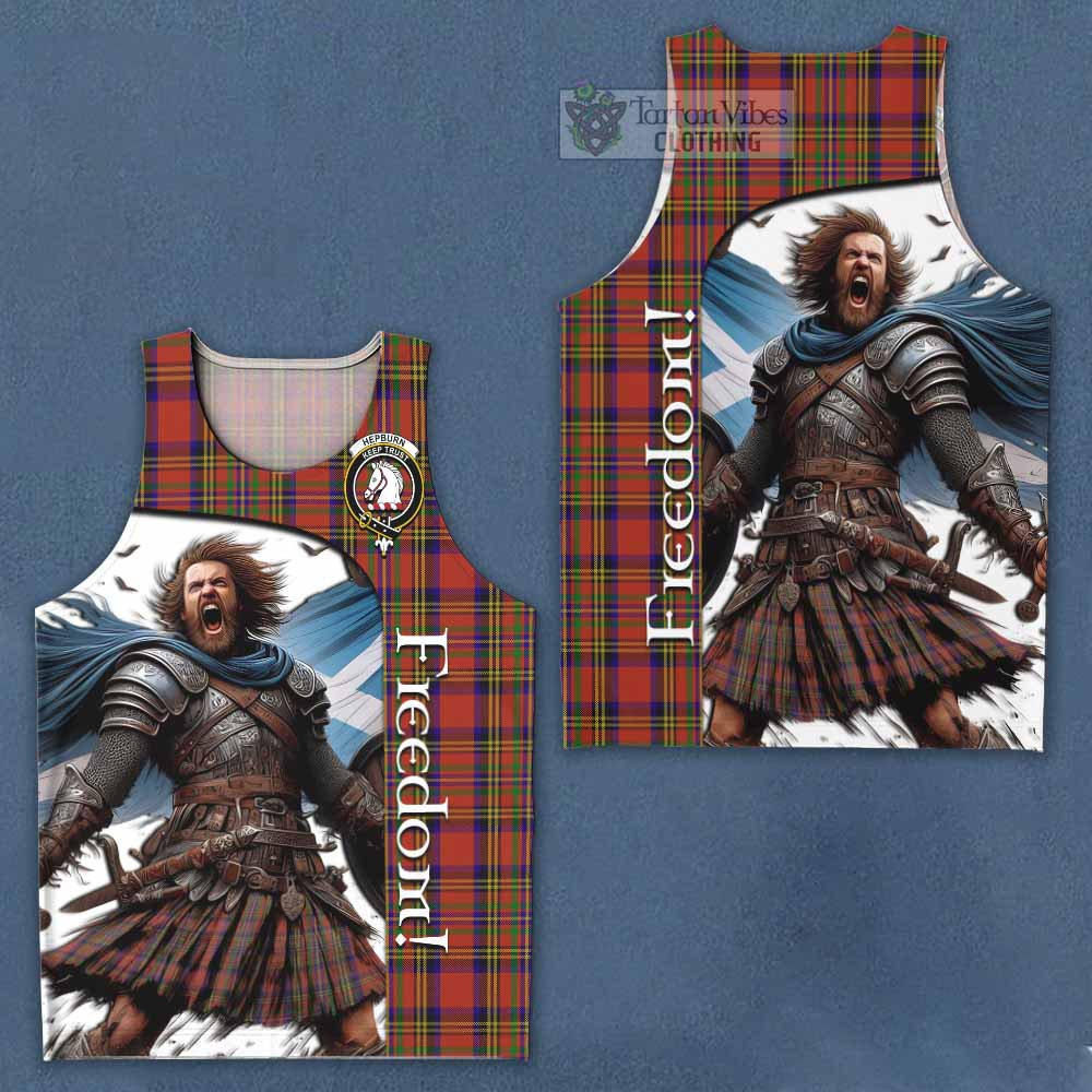 Tartan Vibes Clothing Hepburn Crest Tartan Men's Tank Top Inspired by the Freedom of Scottish Warrior