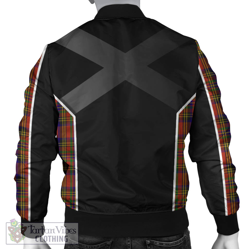 Tartan Vibes Clothing Hepburn Tartan Bomber Jacket with Family Crest and Scottish Thistle Vibes Sport Style