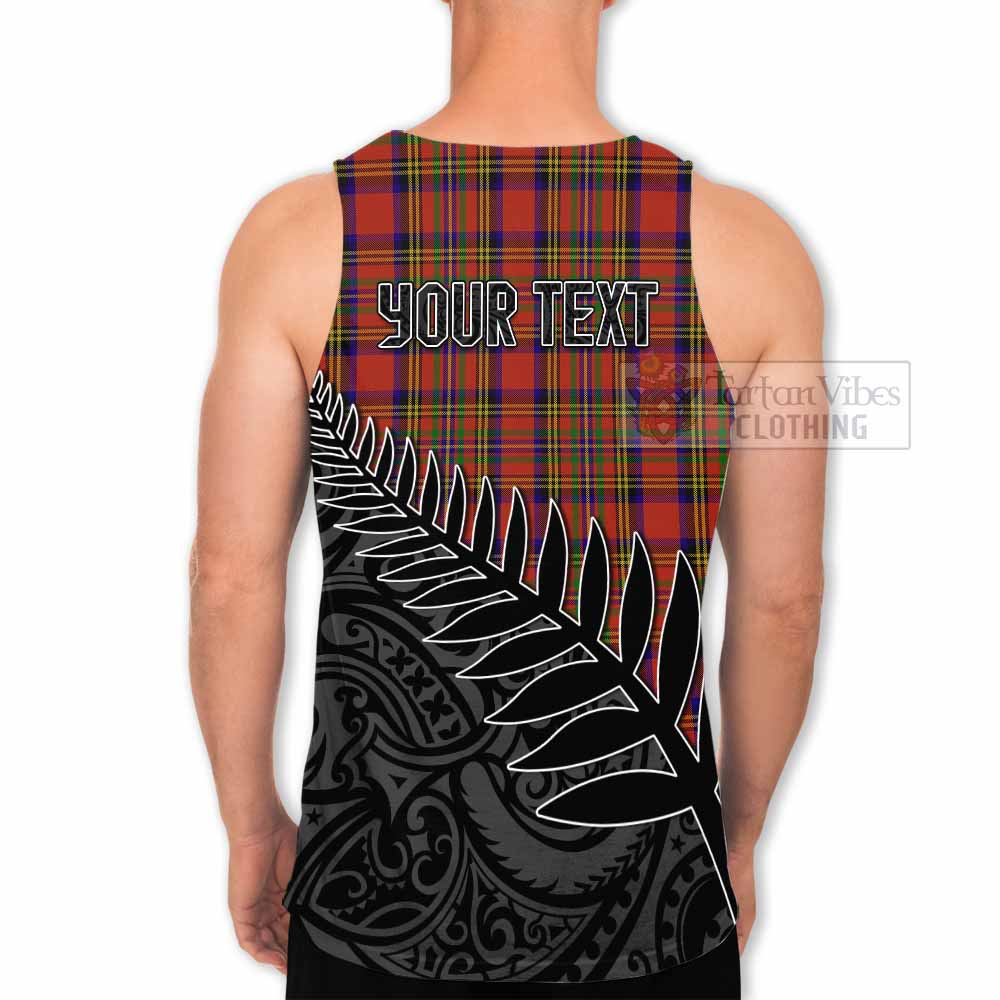 Tartan Vibes Clothing Hepburn Crest Tartan Men's Tank Top with New Zealand Silver Fern Half Style