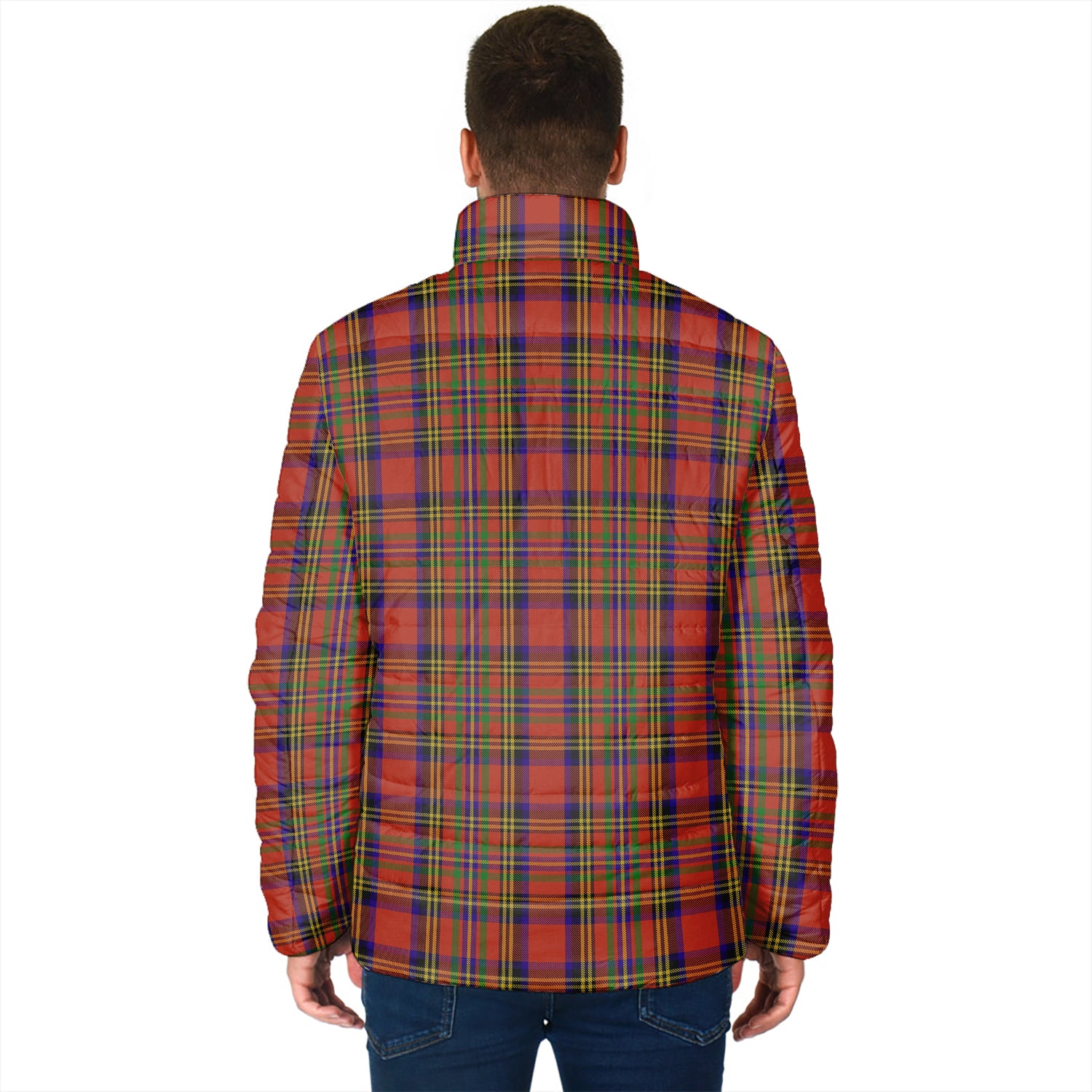 Hepburn Tartan Padded Jacket with Family Crest - Tartan Vibes Clothing