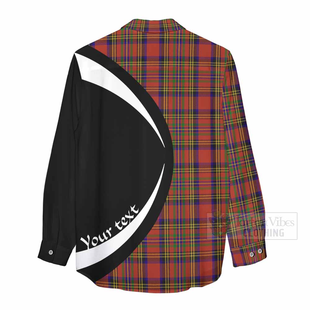 Tartan Vibes Clothing Hepburn Tartan Women's Casual Shirt with Family Crest Circle Style