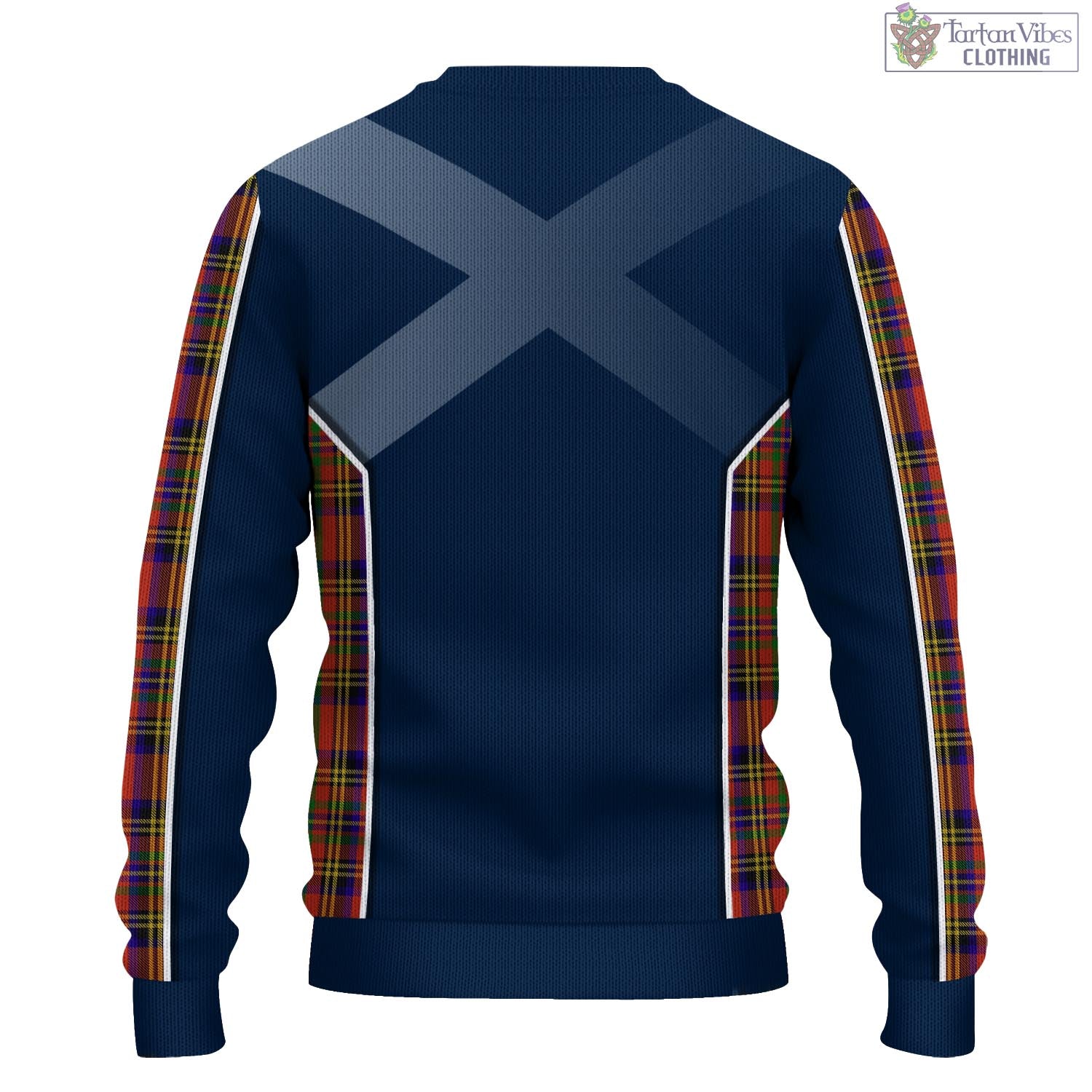 Tartan Vibes Clothing Hepburn Tartan Knitted Sweatshirt with Family Crest and Scottish Thistle Vibes Sport Style