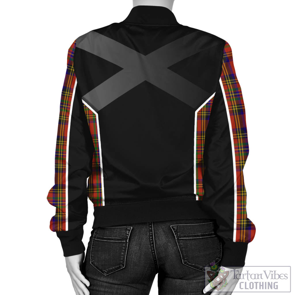 Tartan Vibes Clothing Hepburn Tartan Bomber Jacket with Family Crest and Scottish Thistle Vibes Sport Style