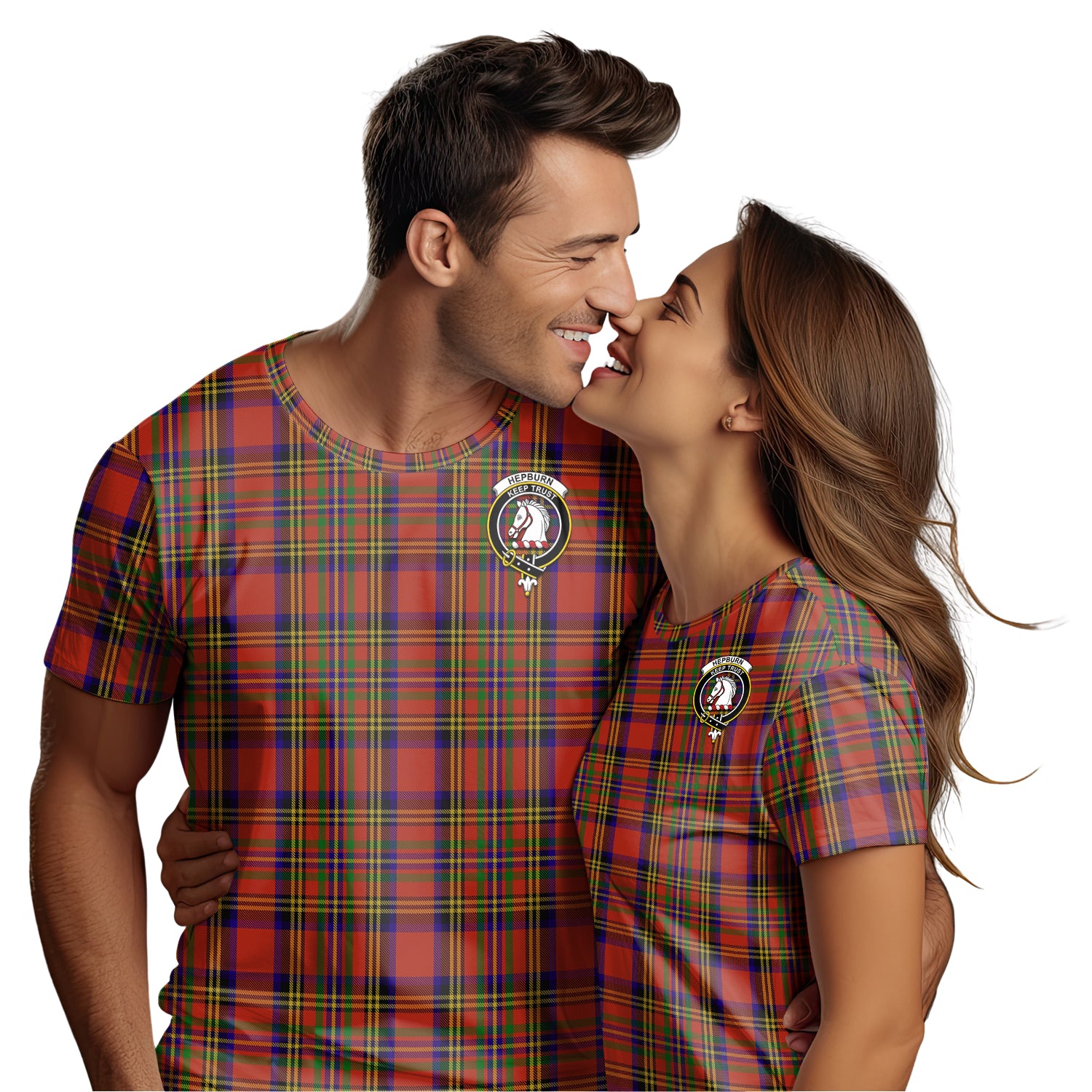 Hepburn Tartan T-Shirt with Family Crest - Tartan Vibes Clothing