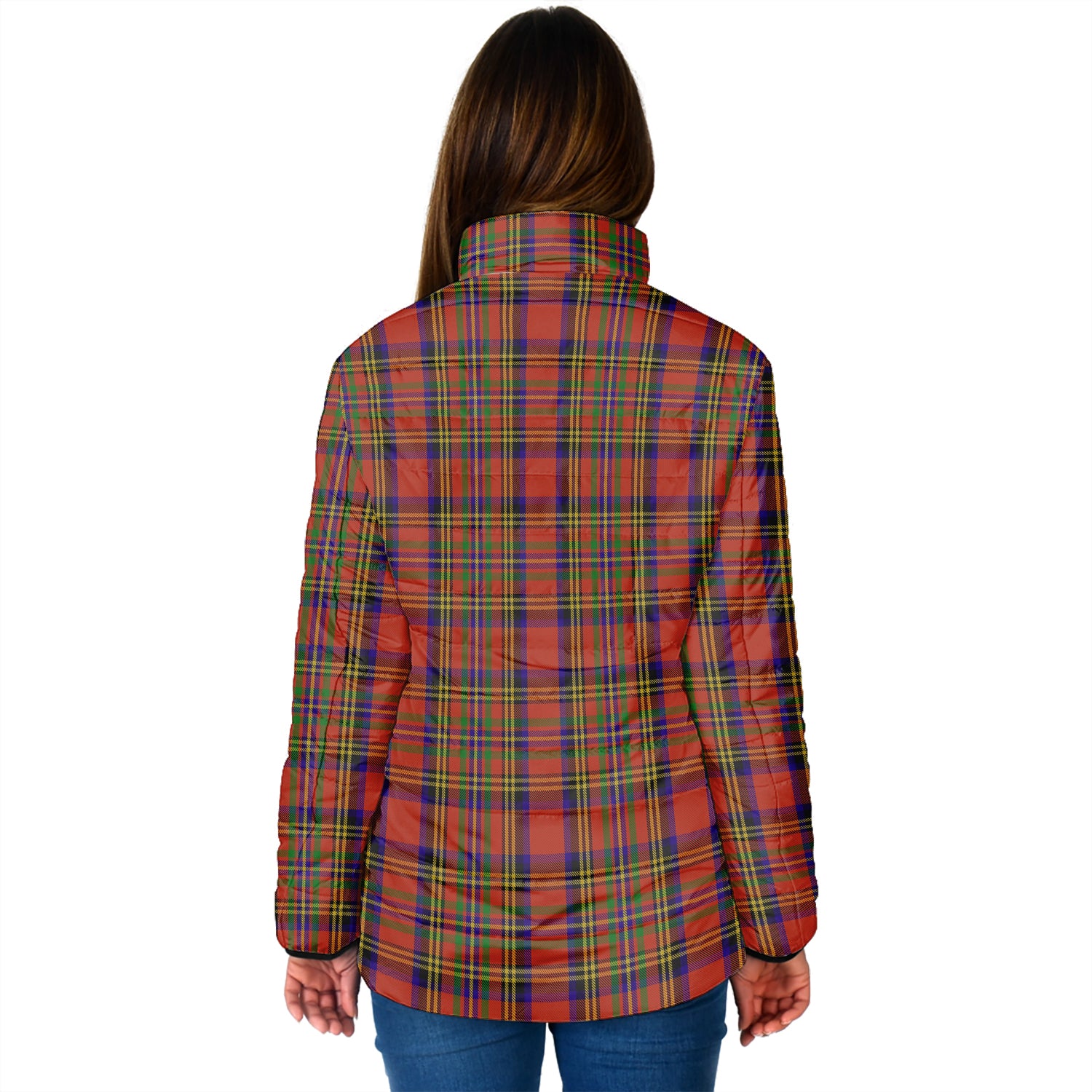 Hepburn Tartan Padded Jacket with Family Crest - Tartan Vibes Clothing