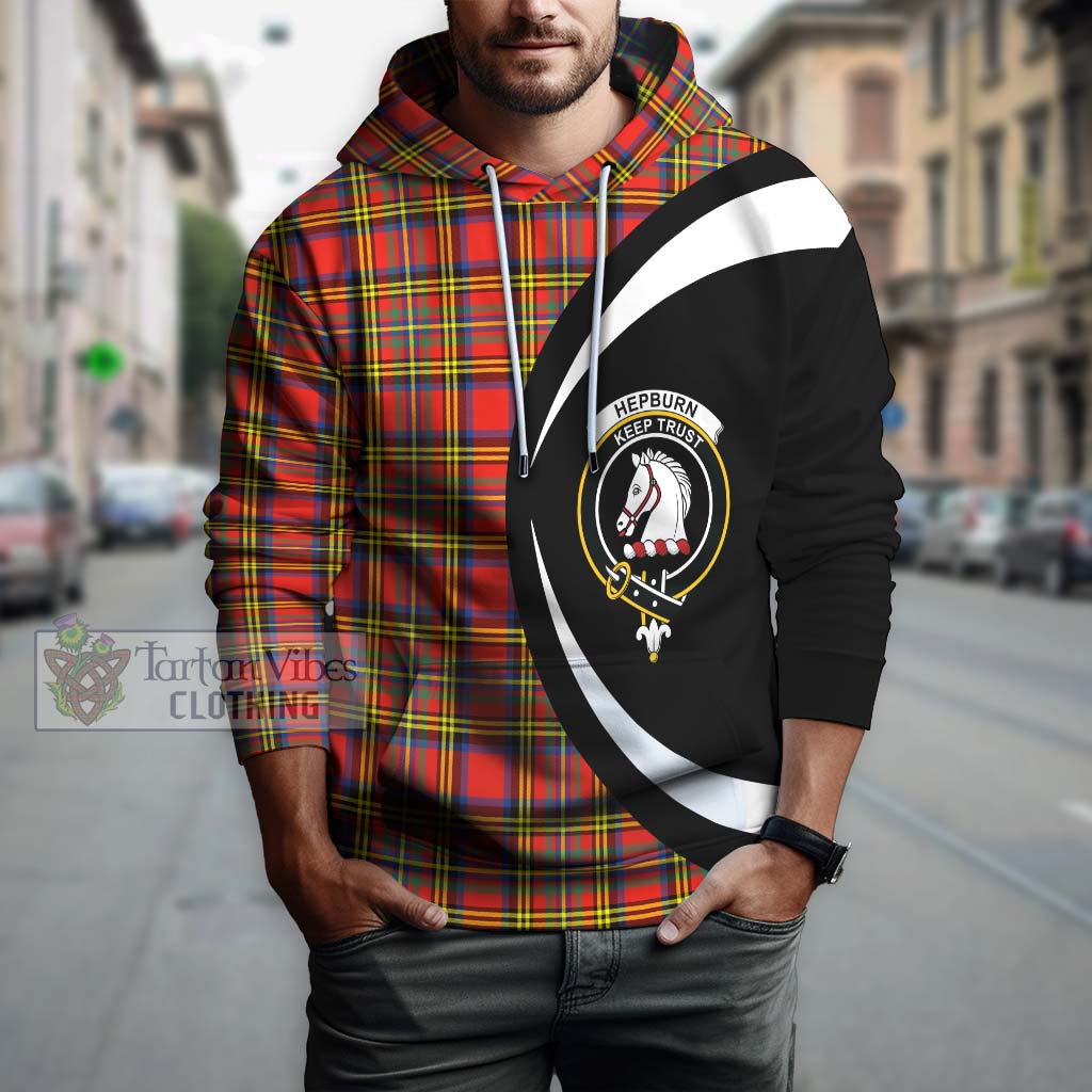 Tartan Vibes Clothing Hepburn Ancient Tartan Hoodie with Family Crest Circle Style