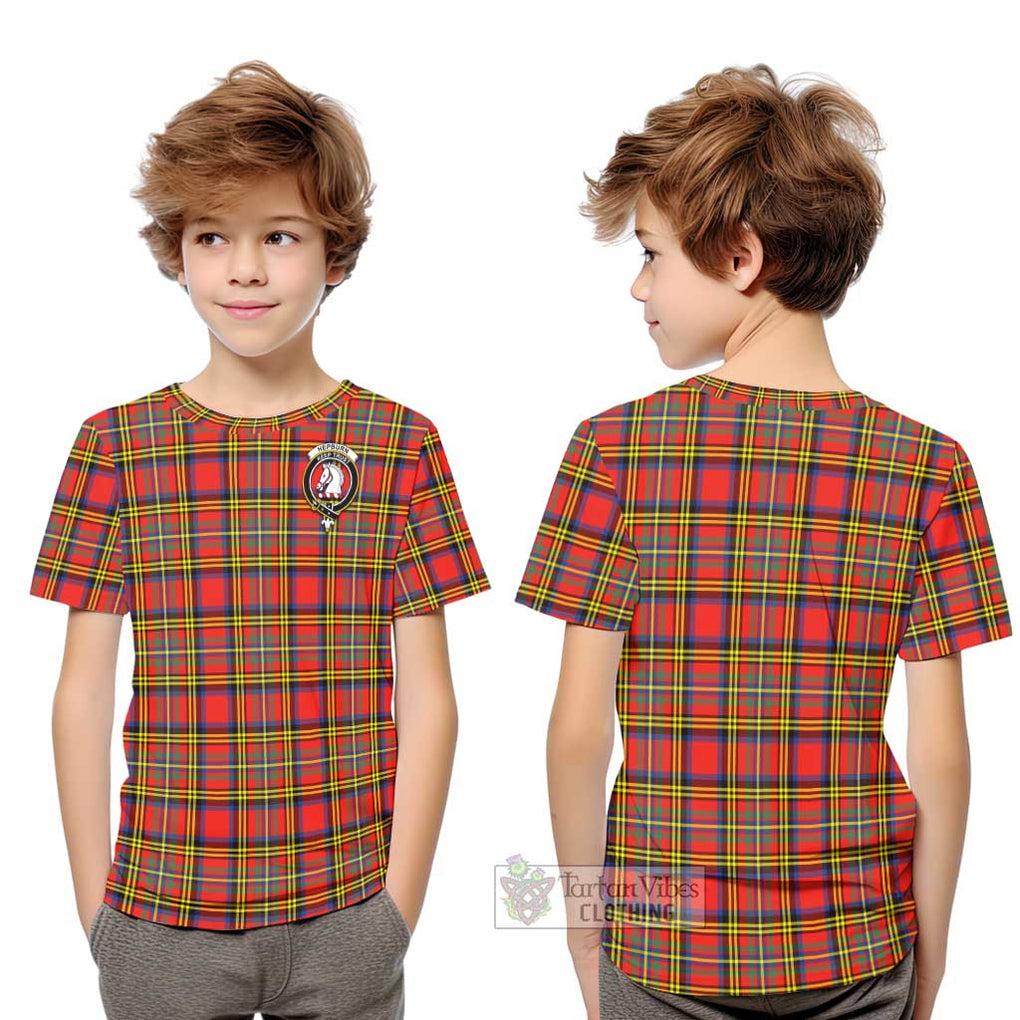 Hepburn Ancient Tartan Kid T-Shirt with Family Crest Youth XL Size14 - Tartanvibesclothing Shop