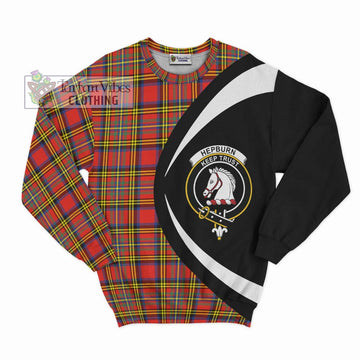 Hepburn Ancient Tartan Sweatshirt with Family Crest Circle Style