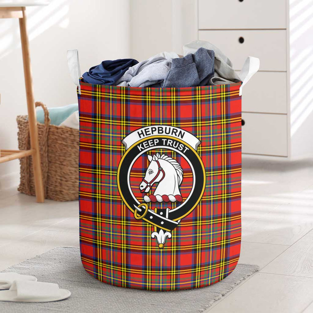 Hepburn Ancient Tartan Laundry Basket with Family Crest One Size - Tartanvibesclothing Shop