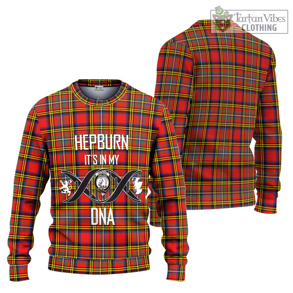 Hepburn Ancient Tartan Knitted Sweater with Family Crest DNA In Me Style Unisex - Tartanvibesclothing Shop