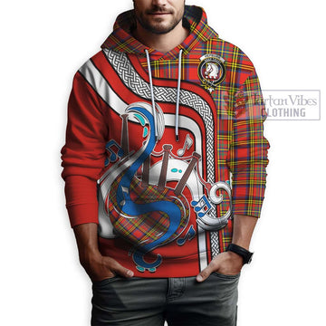 Hepburn Ancient Tartan Hoodie with Epic Bagpipe Style