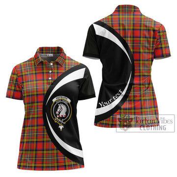 Hepburn Ancient Tartan Women's Polo Shirt with Family Crest Circle Style