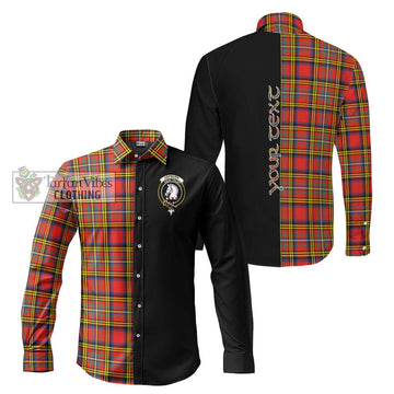 Hepburn Ancient Tartan Long Sleeve Button Shirt with Family Crest and Half Of Me Style