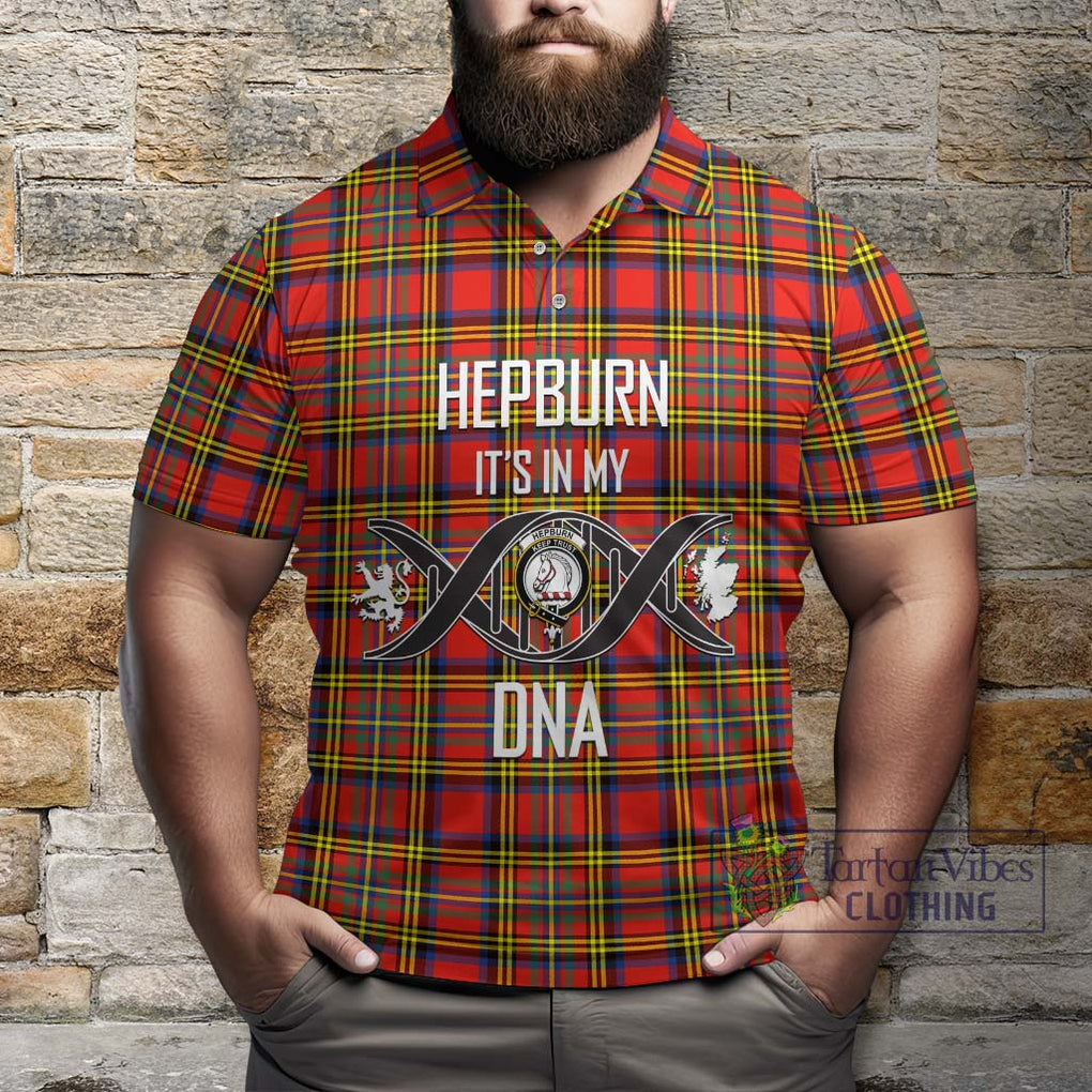 Hepburn Ancient Tartan Polo Shirt with Family Crest DNA In Me Style Kid - Tartanvibesclothing Shop