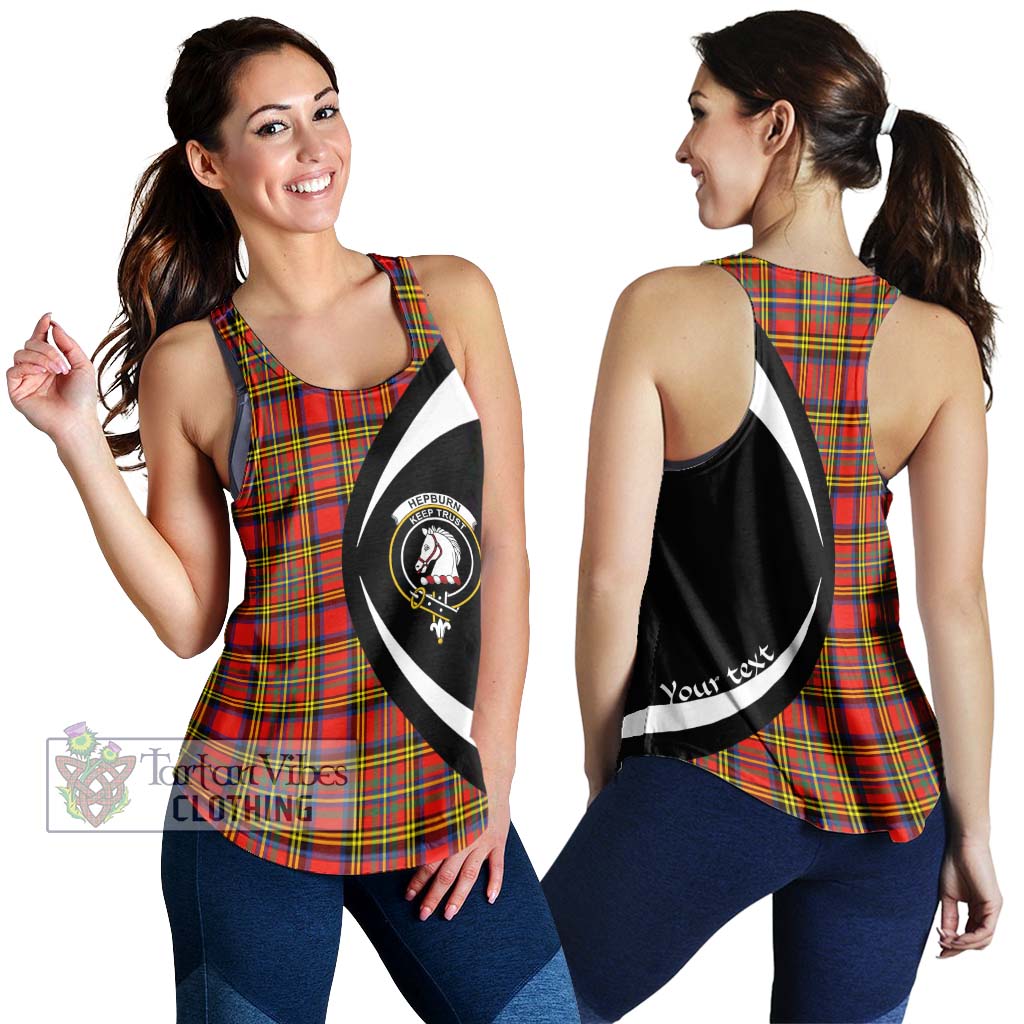 Hepburn Ancient Tartan Women's Racerback Tanks with Family Crest Circle Style 4XL - Tartan Vibes Clothing