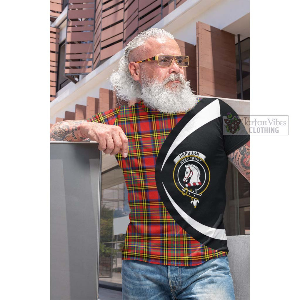 Tartan Vibes Clothing Hepburn Ancient Tartan Cotton T-shirt with Family Crest Circle Style