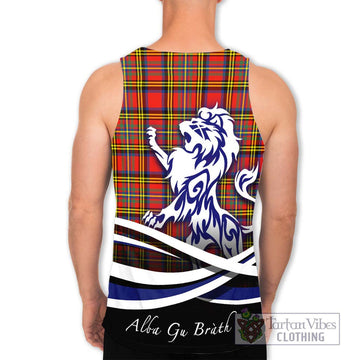 Hepburn Ancient Tartan Men's Tank Top with Alba Gu Brath Regal Lion Emblem