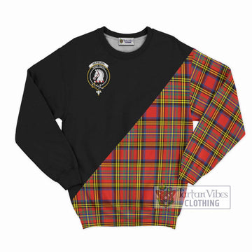 Hepburn Ancient Tartan Sweatshirt with Family Crest and Military Logo Style