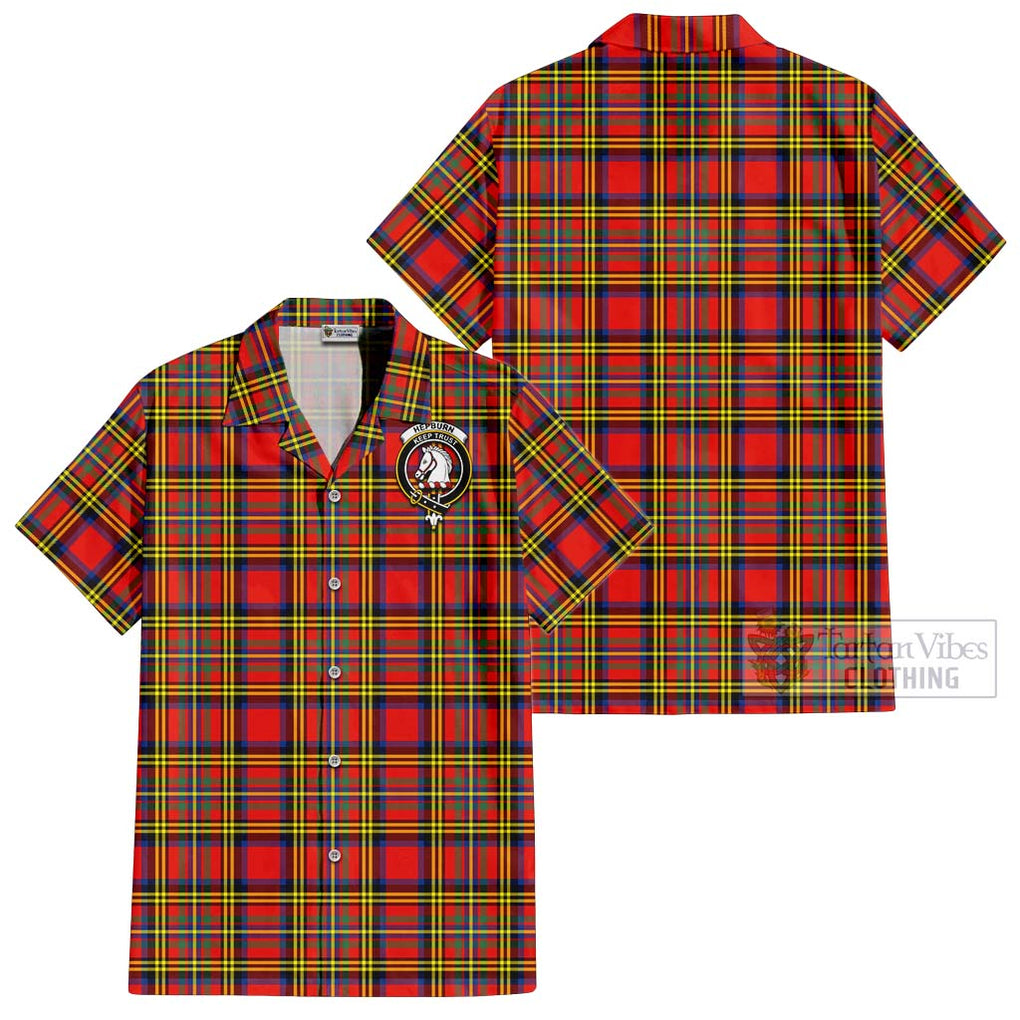 Hepburn Ancient Tartan Cotton Hawaiian Shirt with Family Crest Kid - Tartan Vibes Clothing