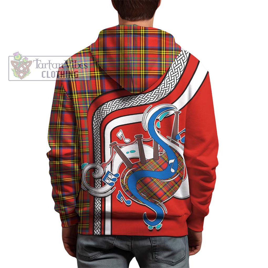 Hepburn Ancient Tartan Hoodie with Epic Bagpipe Style - Tartanvibesclothing Shop