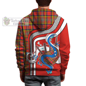 Hepburn Ancient Tartan Hoodie with Epic Bagpipe Style