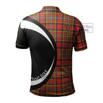 Hepburn Ancient Tartan Men's Polo Shirt with Family Crest Circle Style