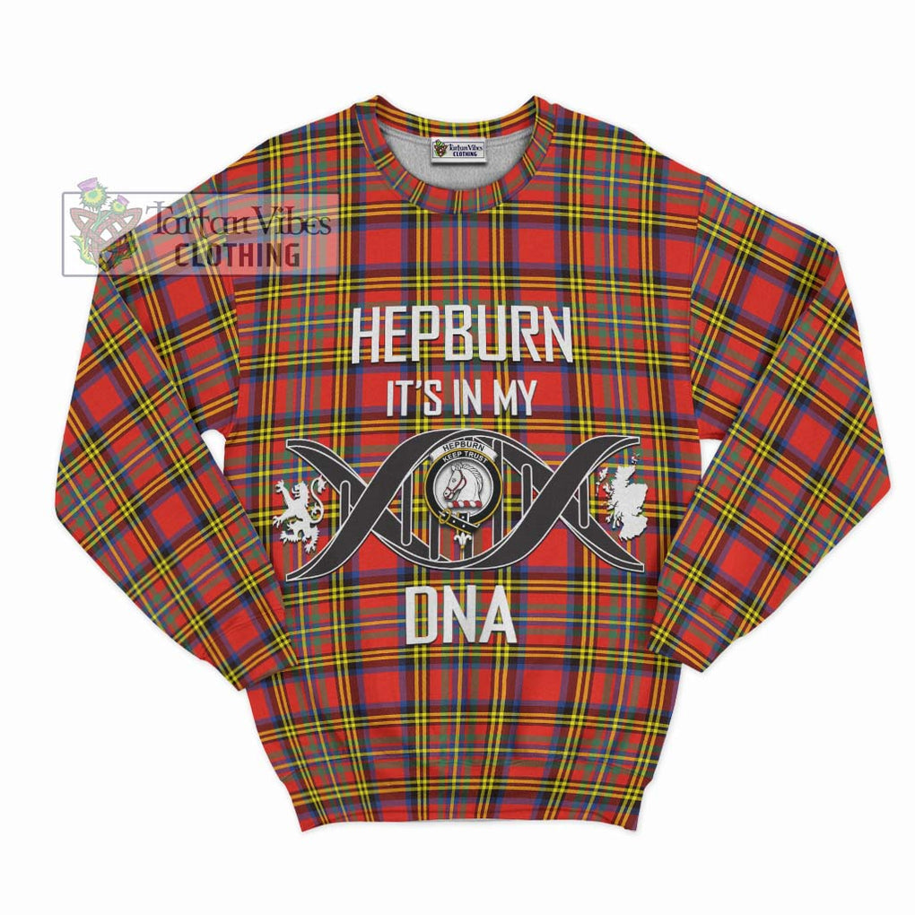 Hepburn Ancient Tartan Sweatshirt with Family Crest DNA In Me Style - Tartanvibesclothing Shop