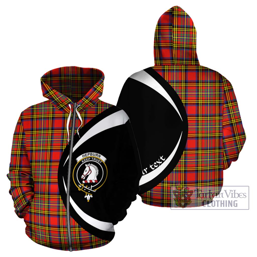 Tartan Vibes Clothing Hepburn Ancient Tartan Hoodie with Family Crest Circle Style