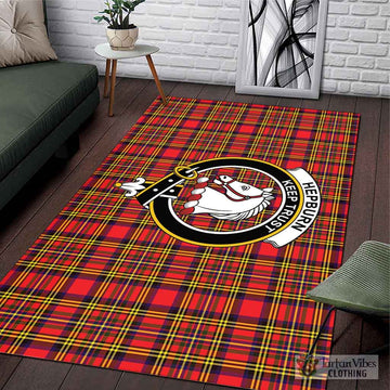 Hepburn Modern Tartan Area Rug with Family Crest