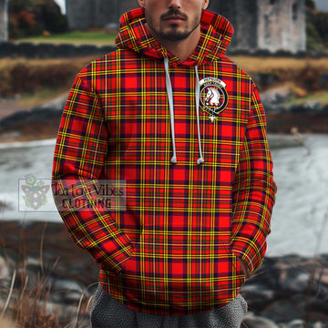 Hepburn Modern Tartan Cotton Hoodie with Family Crest