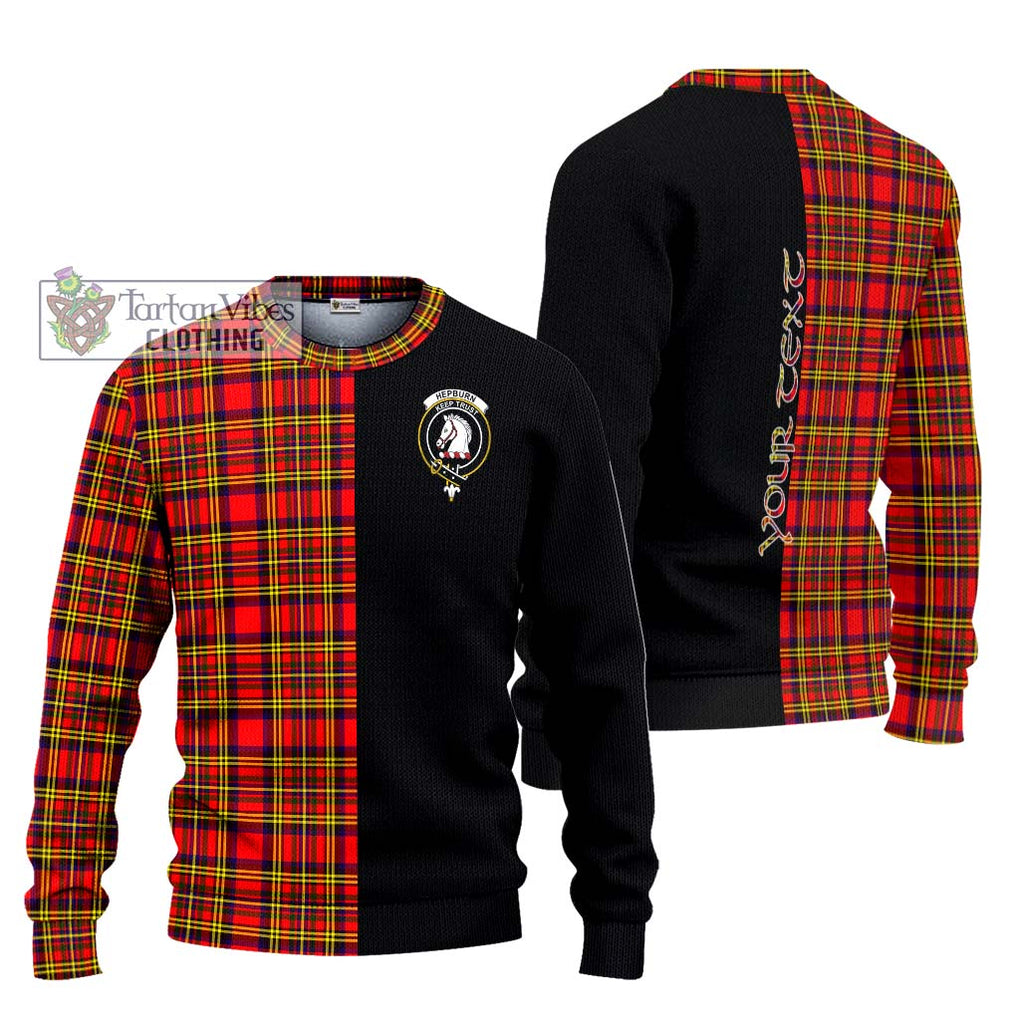 Hepburn Modern Tartan Knitted Sweater with Family Crest and Half Of Me Style Unisex - Tartanvibesclothing Shop